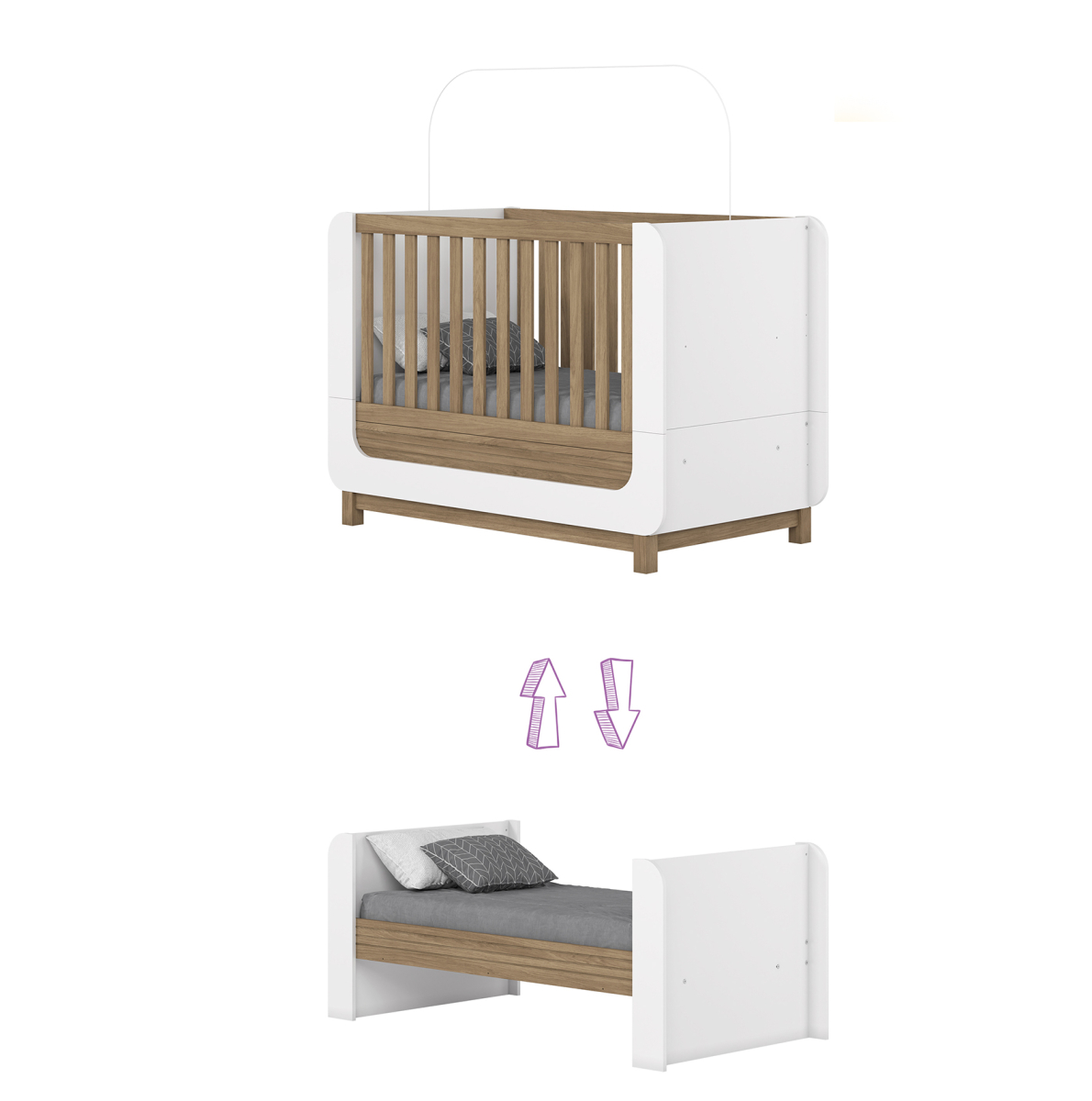 CUNA TRANSFORMABLE - MINI CAMA 102 CM 146 CM