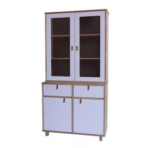 MUEBLE / CRISTALERO EN MADERAMACIZA 4 PUERTAS 2 CAJONES