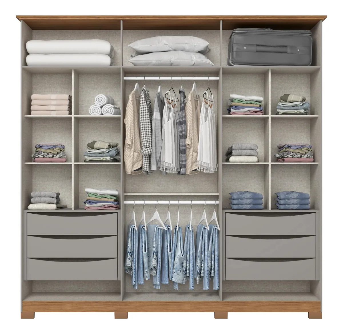 ROPERO PLACARD GRAND TAMÑO - 6 PUERTAS - 6 CAJONES INTR