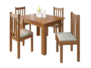 JUEGO DE COMEDOR MESA Y 4 SILLAS MADERA MACIZA