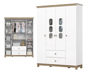 ROPERO ARMARIO 4 PUERTAS 2 CAJONES