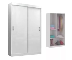 ROPERO DOS PUERTAS CORREDIZAS - ESTANTE Y PERCHERO